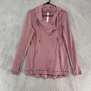 Lululemon Coast Easy Wrap Womens 2 Pink Hoodie Long Sleeve Cozy Layer Yoga